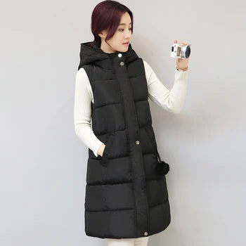 

2018 New Cotton vest female 9a11c Korean slim long down to increase cotton padded jacket vest thick warm