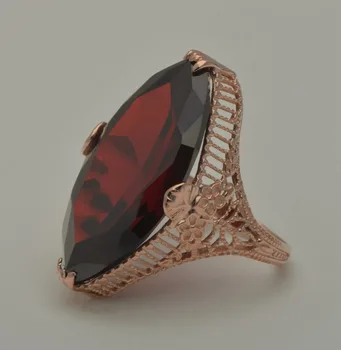 

Unique custom free shipping Amazing!!!Natural garnet ring true 14 kj rose Jin Haohua ms royal gold engagement rings