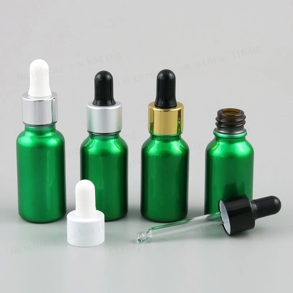 프로모션 15ml Refillable 페인트 그린 유리 Dropper 병 에센셜 오일 1/2oz 유리 Piepette Dropper 컨테이너 15ml 20ml