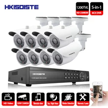 HKIXDISTE система видеонаблюдения 8CH CCTV комплект безопасности 8 шт. 1200TVL купольная камера безопасности ночное видение 8CH 1080P CCTV DVR