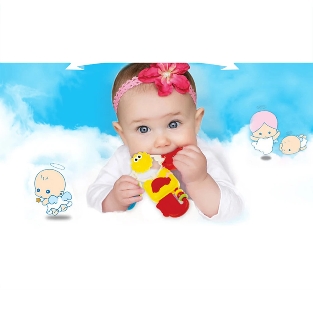 3 in One Baby Musical Rattle Ring Sensory Teether Toy for Infant Crib, Stroller, Cot, Pram Seat Hanging Sound Early Educational