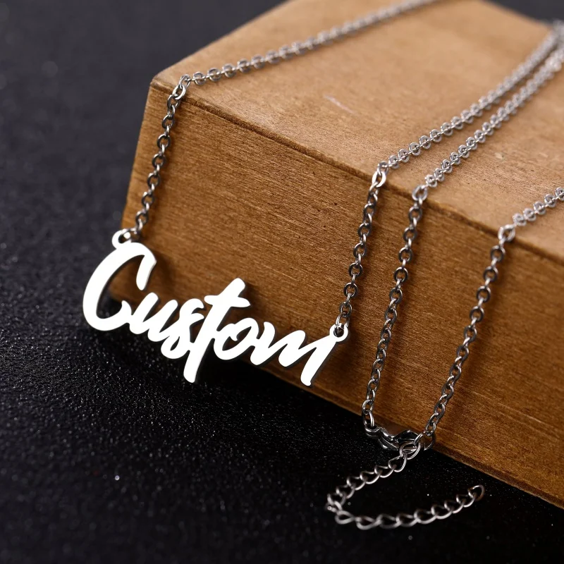 Персонализированная подвеска с именем чокер из нержавеющей стали