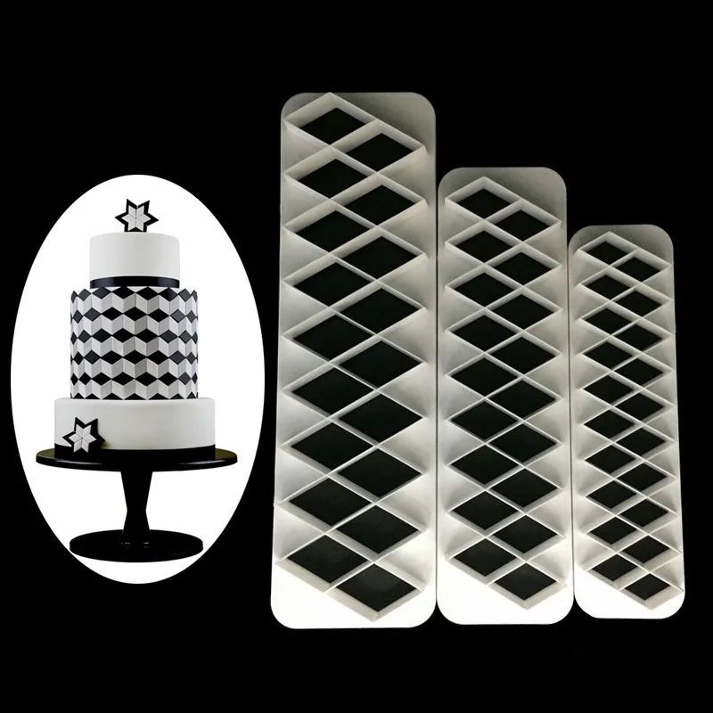 

3pcs/Set Geometry Fondant Cookie Cutter Cake Mold Fondant Mold Fondant Cake Decorating Tools Kitchen Baking Supplies 27