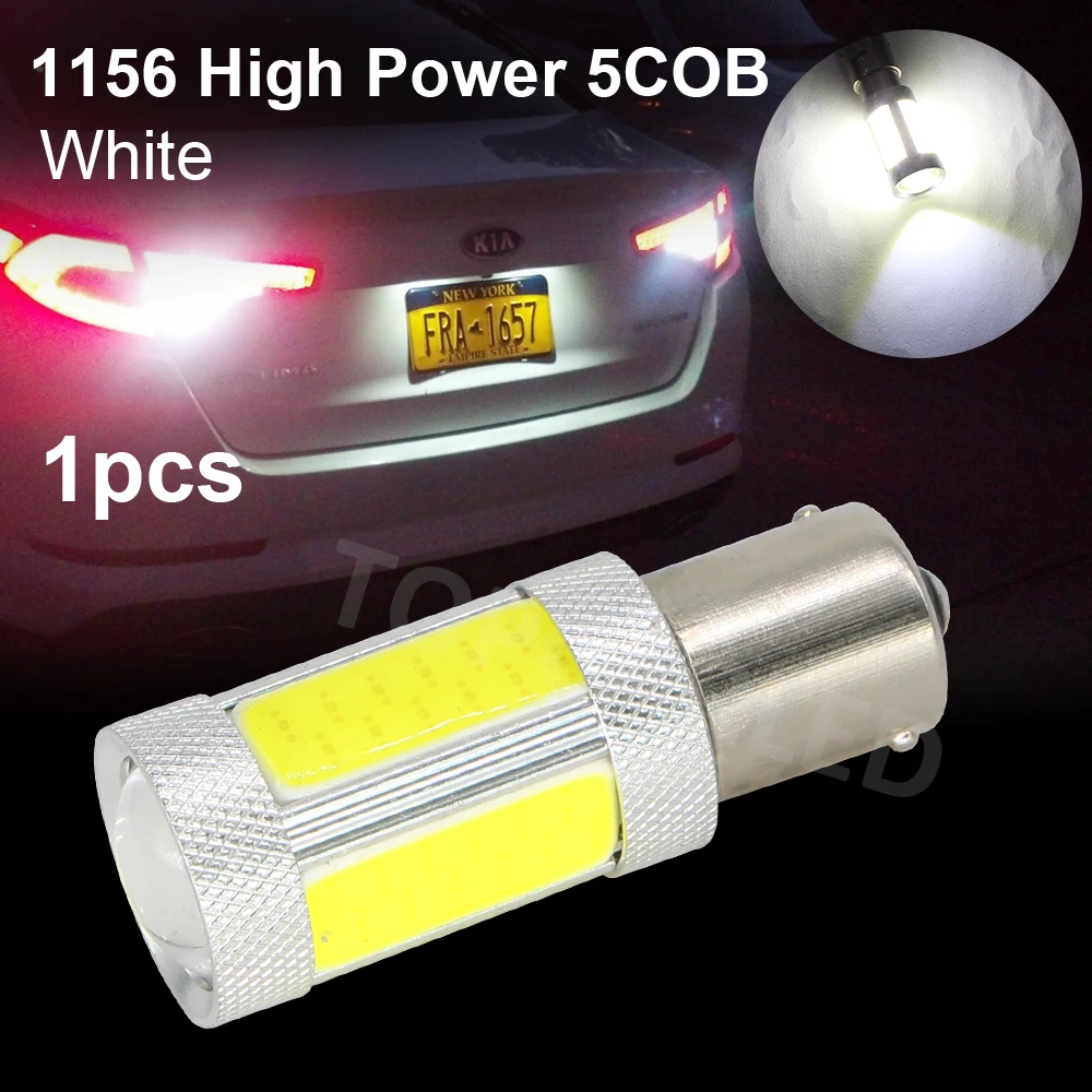 1 шт. 1156 BA15S P21W светодиодный 5 COB высокое Мощность дневные ходовые огни 12 V Белый