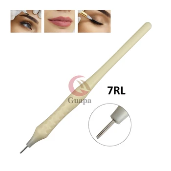 

50PCS Eyebrow Fog Shading Pen Disposable Microblading Manual Tattoo Pen Eyebrow Microblading handle with 7R/21R Needles Blade