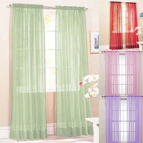 

Home Wedding Decor Pure Color Valances Door Window Curtain Drape Panel Sheer Wall Windows Decor Home Hotel Bedroom Decoration