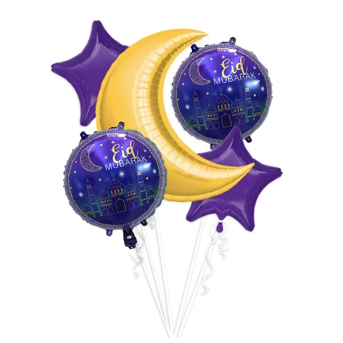 ИД Мубарак Набор для декора большие Луны воздушные шары "Звезды" украшения Рамадан и Ид украшения воздушные надувные шары - Цвет: as picture