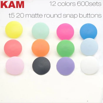 

{600sets 12 Colors Mixed Matte Finised} KAM Round Snap Button 20 12.4mm T5 Matting Plastic Snap Button Frosted Fastener Buttons