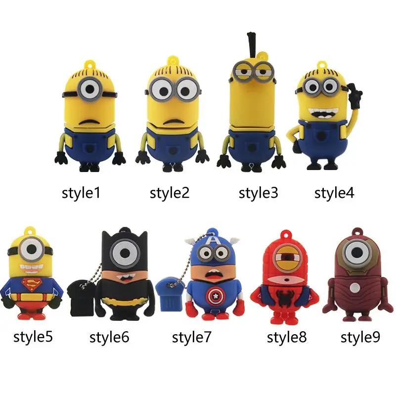 

2019 Newest USB Flash Drive Captain America Super Hero Minions 4GB 8GB 16GB 32GB USB 2.0 Pendrive Memoria Usb Flash Disk USB Key