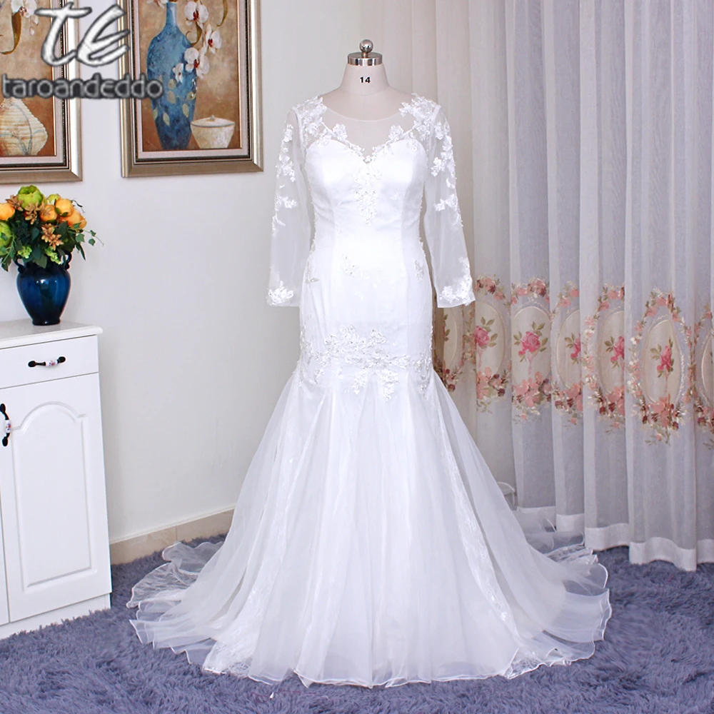 Lace Illusion Back Wedding Dress