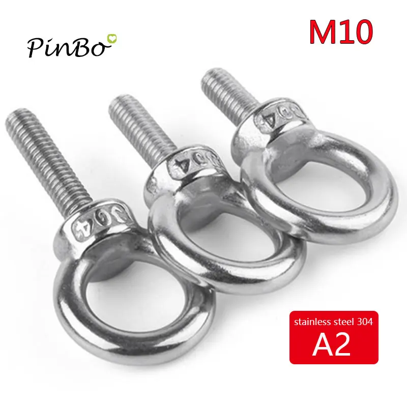 

M10,M12 304 A2 Stainless Steel Lifting Eye Bolts Ring Screw Loop Hole for Cable Rope Lifting