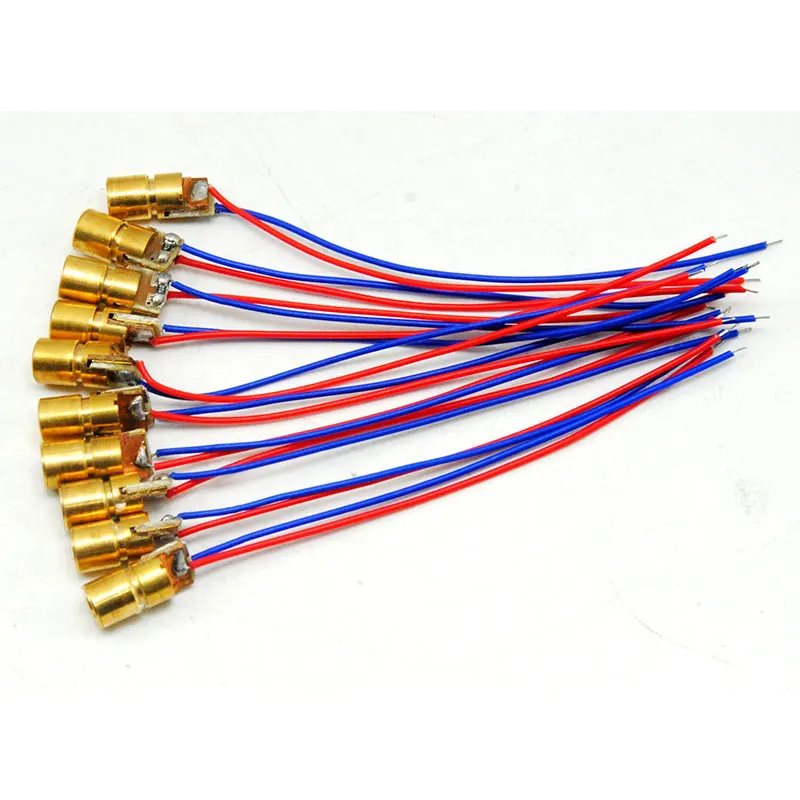 

10pcs 0610 1mW 650nm Red Laser Diode Module 3VDC Dot Focusable