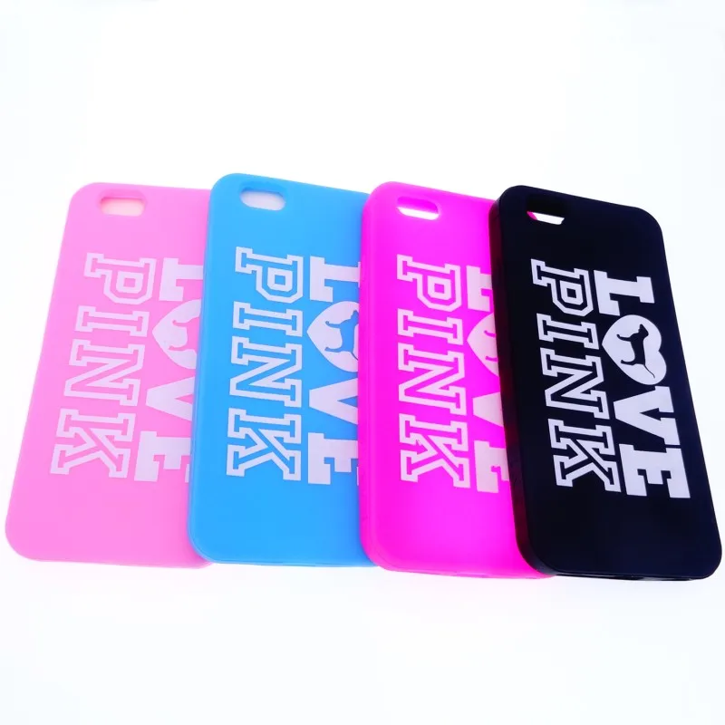 

10pcs Wholesale Fashion Brand Cute Dog LOVE PINK Letters Victoria Style Soft Silicone Case for iphone 5s 6s 6plus 5 6 6P