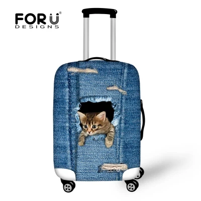 FORUDESIGNS/милый, с кошками, животными, с принтом, дорожный Багаж, защитный чехол для собаки, растягивающийся багажный чехол, 18-30 дюймов, чемодан, эластичное покрытие - Цвет: C3301S