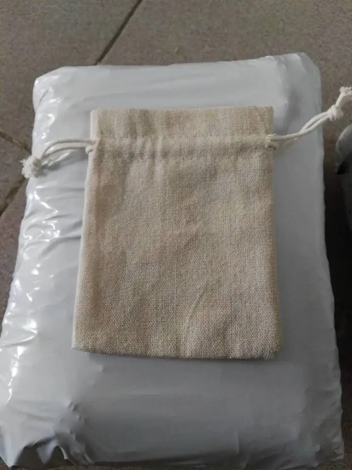 CBRL 1000pcs cheap drawstring bag jute linen fabric jewelry bag