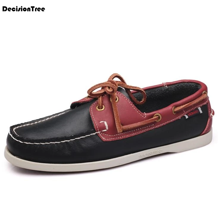 

Summer British Style Men Genuine Leather Boat Shoes Fashion Design Mixed Color Male Driving Shoes Breathable Soft Flats ShoesZ66