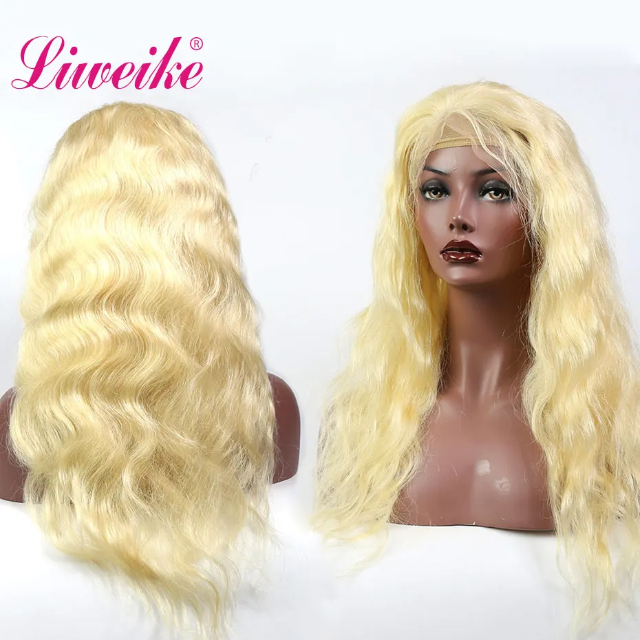 

Liweike Brazilian Body Wave 613 Blonde Lace Front Human Hair Wigs 150% Density Lace Frontal Wig Remy Hair Pre Plucked Hairline