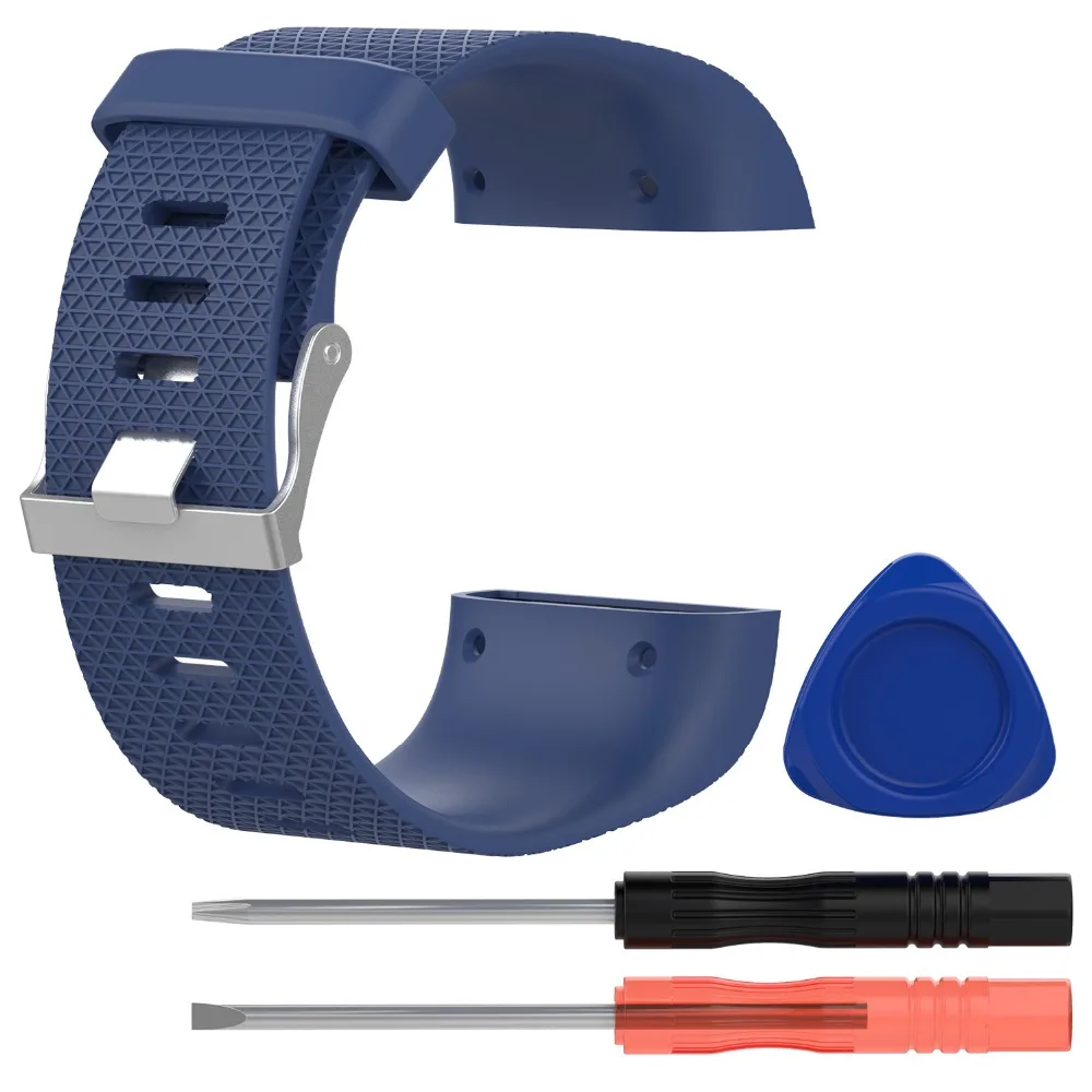 Сменный ремешок Tonbux TPE для наручных часов, ремешок для Fitbit, ремешок для перенапряжения, умный ремешок для наручных часов с ремонтным инструментом для Fibit Surge