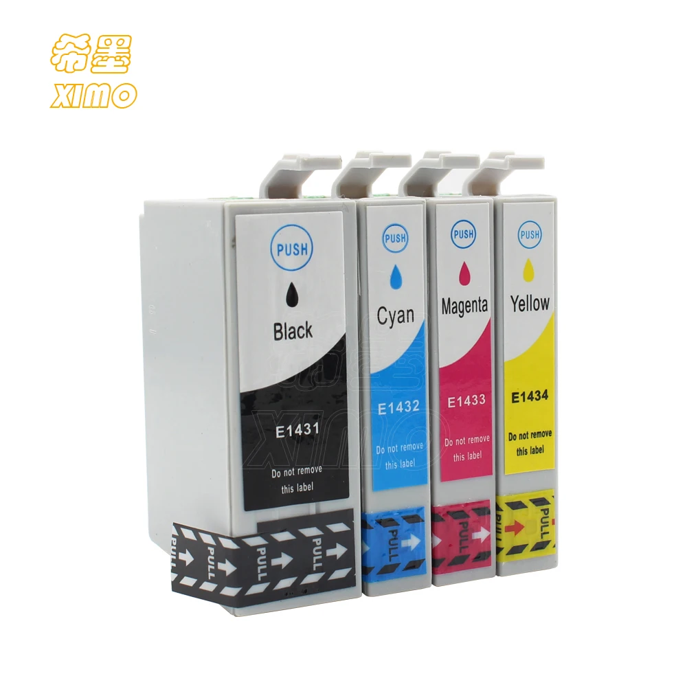 

XIMO ink cartridge T1431 T1432 T1433 T1434 for Epson ME Office 960FWD 900WD 940FW 85ND WF-7018 Printer ,T143 ink cartridge