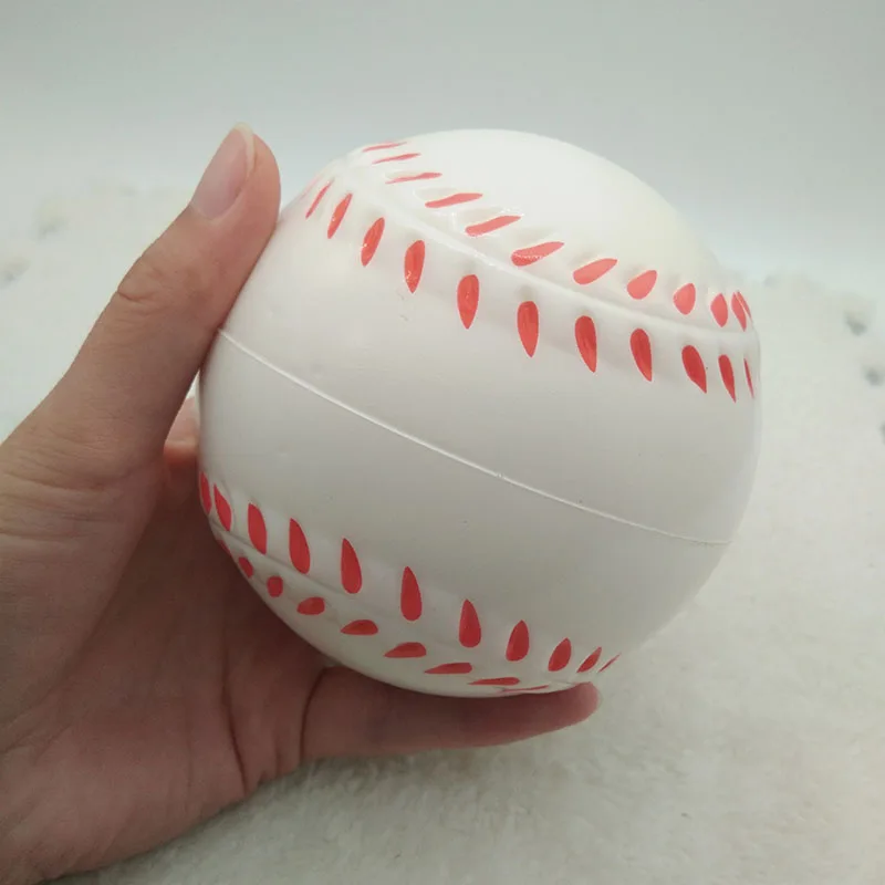 10CM Squeeze Anti Stress Relief Football Baseball Basketball Tennis Soccer Rubber PU Foam Soft Toys Ball for Boys Kids 9