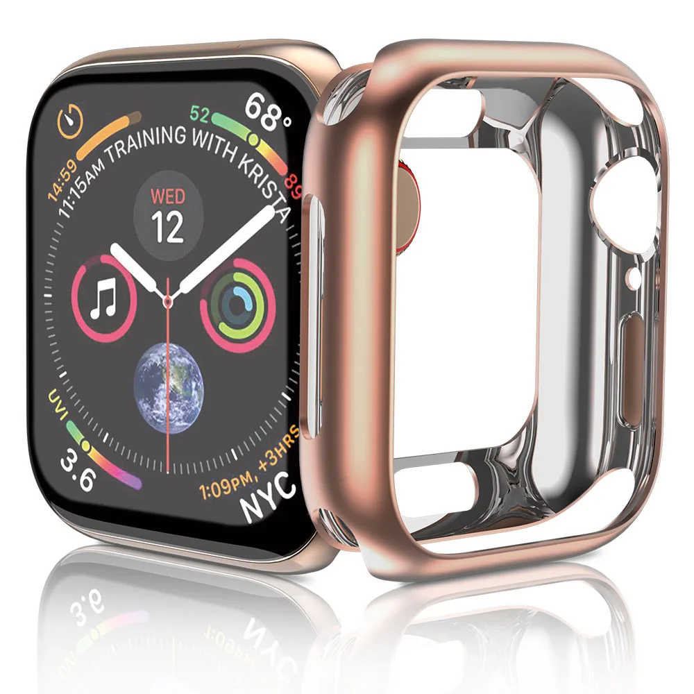 HOCO силиконовый защитный чехол для Apple Watch 4/5 чехол 44 мм 40 мм iWatch серия 4 серия 5 чехол ТПУ резиновый мягкий защитный чехол - Цвет: Pink Sand