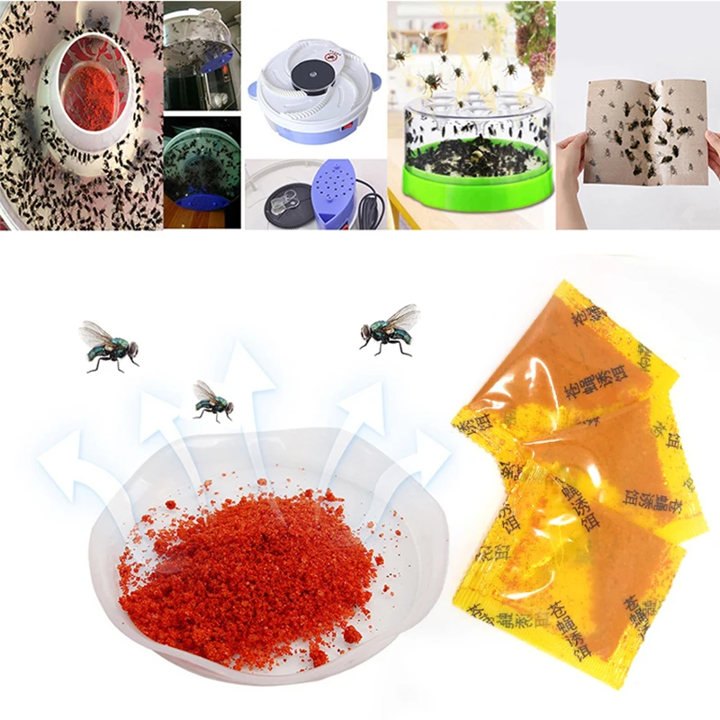 

1Pcs Killing Fly Insecticide Bait Powder Kill Catcher Insect Pest Control Anti Pest Reject Flycatcher Trap