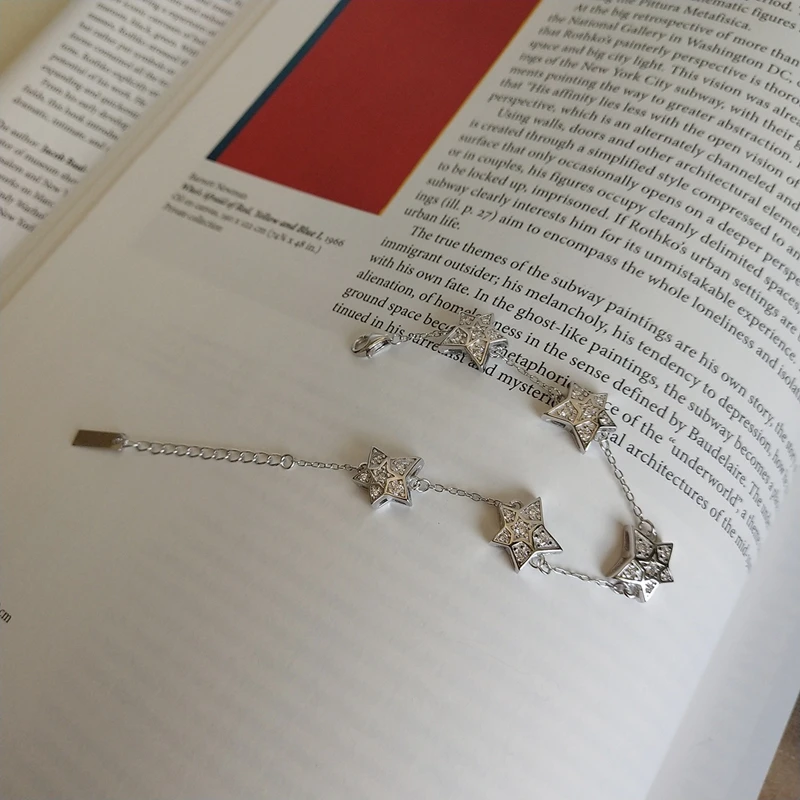 LouLeur 925 пробы серебристый неправильной формы Звезда Циркон Браслеты серебряные модные роскошные креативные браслеты для женщин вечерние ювелирные изделия