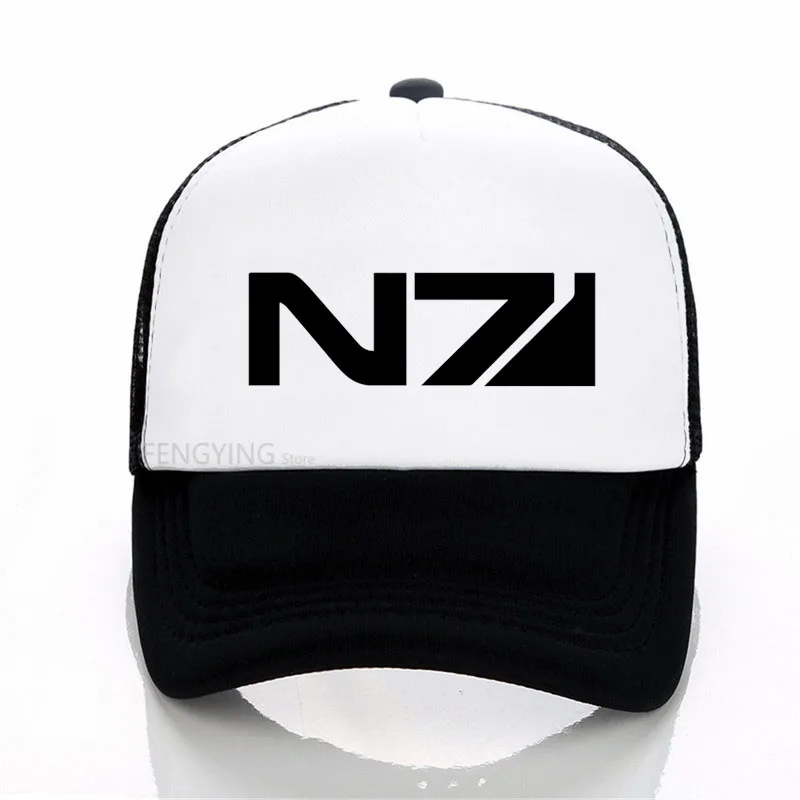 

Mass Effect N7 cap Men Systems Alliance Military Emblem Game Tee baseball cap summer mesh trucker hat