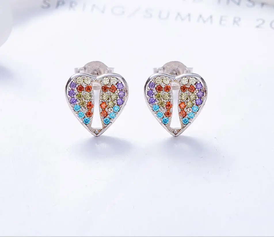 

Panda100 Gift Stud Earrings for Women S925 Silver Swarovski crystal Stud Earrings for Mom Colorful Jewelry Earrings girlfriend