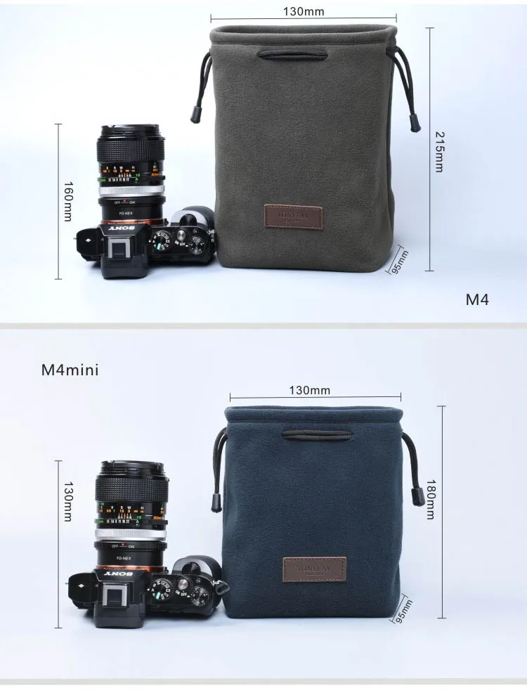 Сумка для камеры Roadfisher Drawstring с карманом беззеркальных объективов Canon Nikon Sony Fuji Leica