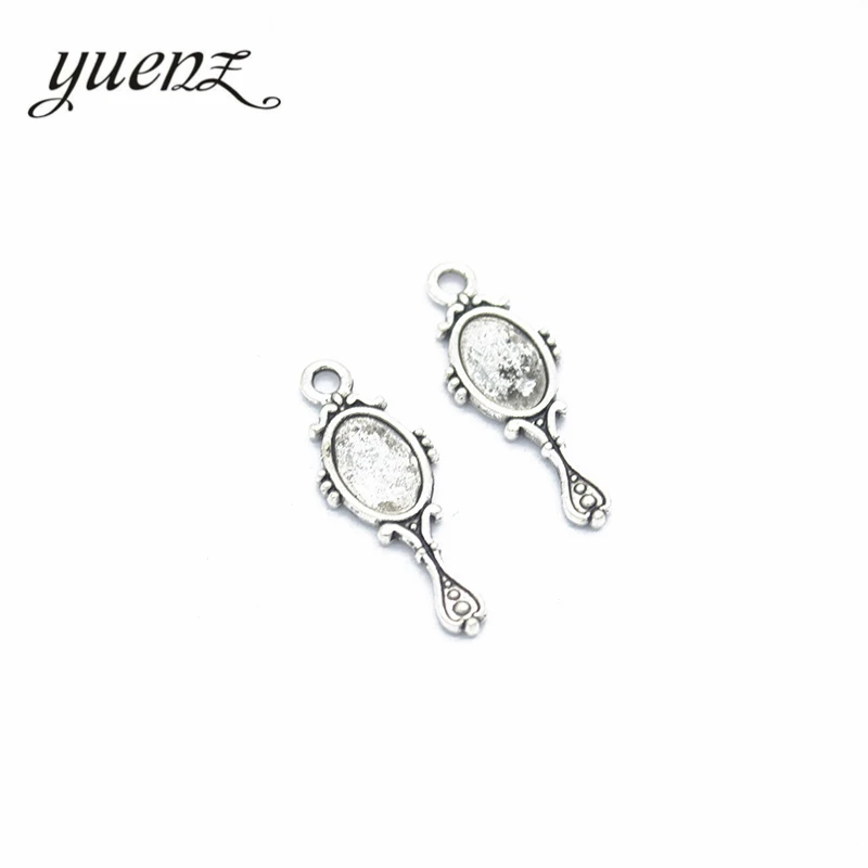 YuenZ 20pcs 2 colour Alloy Metal Antique Sliver mirror Charm Jewelry Making DIY Handmade Craft  28*10mm J146