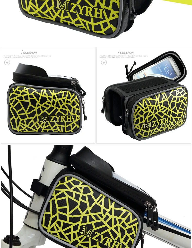 Mzyrh 4,8-5," сенсорный экран/Прослушивание музыки/водонепроницаемая сумка для велосипеда передняя рама велосипедная сумка MTB Горный Дорожный велосипед сумка для хранения седло