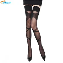 2017 Women Sexy Lingerie Lady Black Lace Pantyhose Cross Bandage Socks Stocking Hosiery Exotic