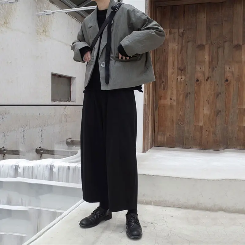 Couleur Style Pleine xitao Dll1468 Dll1468 Black Femelle Unique Bouton Lâche Manteau Épaisse Femmes Manches Printemps Unie gray Veste Poche Décontractée Corée wfXPXYqr