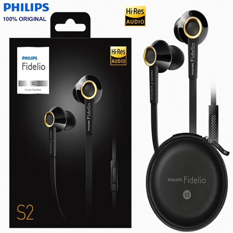 

PHILIPS S2 Original HIFI Headsets High Resolution Fever Phone Call Wire Control with Wheat In-ear Earphone Support Official Test