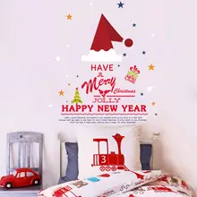 Интернет Рождество виниловые наклейки на окна дома ПВХ стикер Деко 60x90 см(красный(Рождественская шляпа