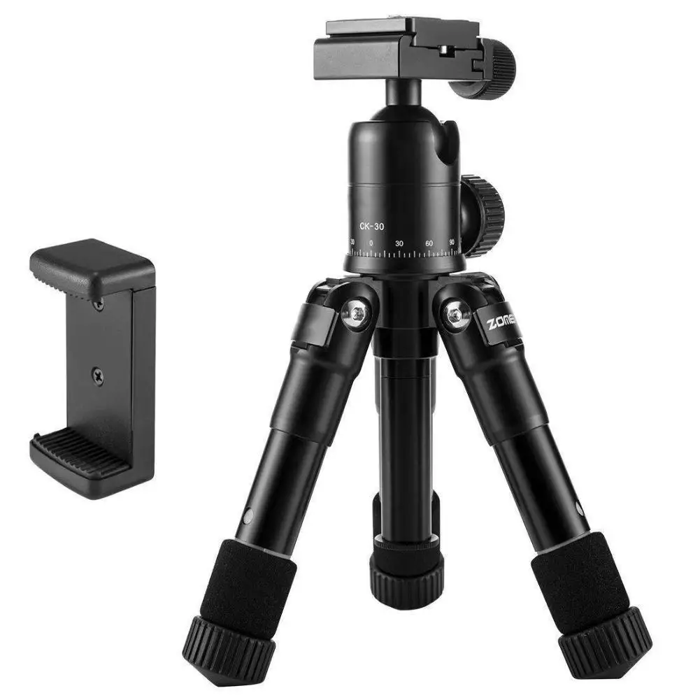 ZOMEI Mini Foldable Travel Tripod Ball Head Compact Holder for Phone