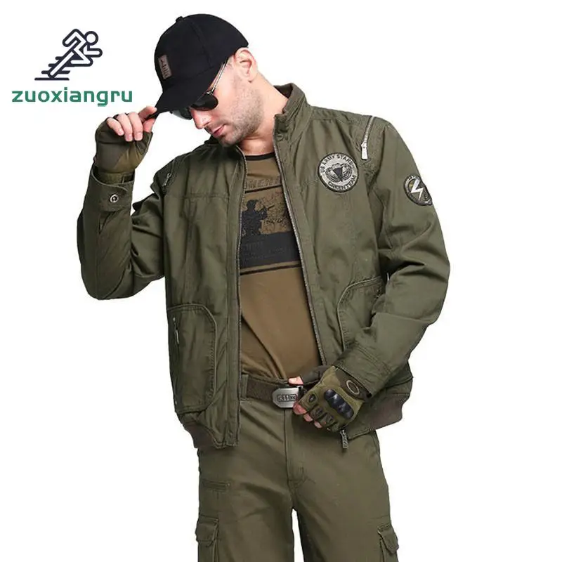 

Zuoxiangru New Men's Military Jacket Autumn Military Stand Collar Plus Size Jacket For Men Bomber Jackets
