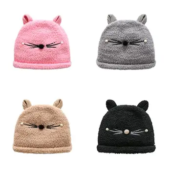 

Children Hats Bebe Winter Knitted Caps 5 Color Baby Kitty Design Hat Infant Toddler Cap For Children 7-24 months Girls Boys