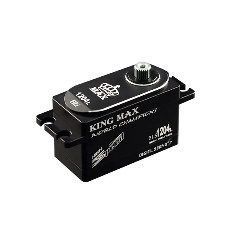

FATJAY KINGMAX BLS1204L 50g 12kg.cm digital metal gear low profile servo waterproof full CNC aluminum case for RC car 1/8 1/10