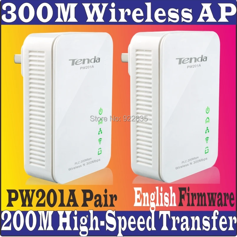 Englishfirmware 2 Tenda PW201A Беспроводной сетевой адаптер Ethernet Сетевой удлинитель N300 точку доступа Wi-Fi 300 м клавиш