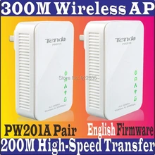 Englishfirmware 2 Tenda PW201A Беспроводной сетевой адаптер Ethernet Сетевой удлинитель N300 точку доступа Wi-Fi 300 м клавиш