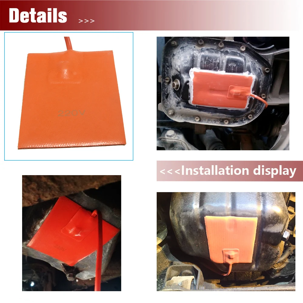 WHDZ car Engine Oil Pan Sump Tank Heater Pad 250W Silicone oil <br />heating Pad Engine Oil Tank Wear Protect With EU Plug 220 240V-in Heater<br /> Parts from Automobiles 