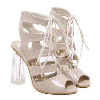 

Summer hot fashion hate high model women's shoes 11 cm sandals straps thick with stage performance shoes