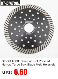 DT-DIATOOL 10 шт. 4,5 дюймов Diamond горячего прессования Узкой Turbo Пилы отрезной диск Гранит Мрамор конкретные кладки Diameter115mm