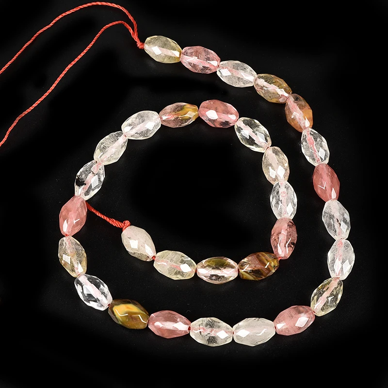 

Watermelon Tourmaline Crystal a Cool oval light colored mix-and -match Chain . cutting faceted loose beads