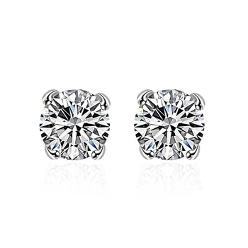

Jewelry 2017 Silver Color Earrings Round Style Marquise Cut AAA Austrian Clear Zircon Women Fashion Earring Studs