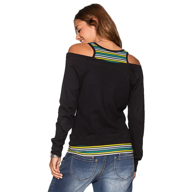 Noir Camouflage army bourgogne 2018 Tops shirt Femelle Longues À Manches D'été Green Vintage T Dames Tunique Femmes Femme Off Blouse Top Épaule Patchwork xqBHIR