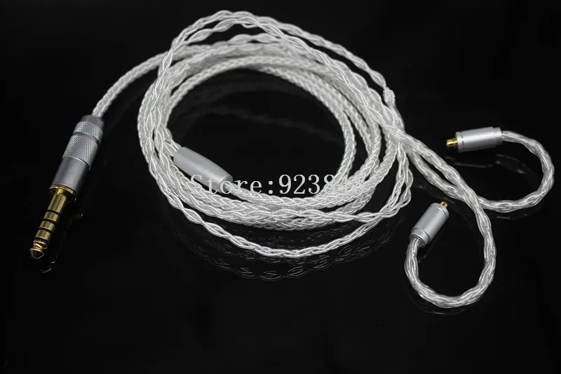 

4.4mm balance plug 8share silver plated cable diy earphone wire with mmcx pin