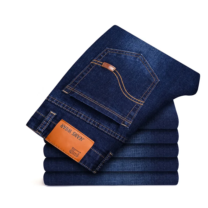Cena Nowa jesienna męska na co dzień bawełna biznesowy do jeansów klasyczne rozciągliwe dopasowanie Skinny spodnie dżinsowe dla człowieka moda Streetwear spodnie 2XMR28